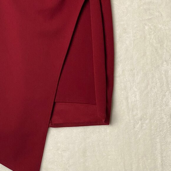 Lulus Dress Women Size M Love Me Completely Bodycon Deep Red Asymmetrical Hem - Picture 4 of 11